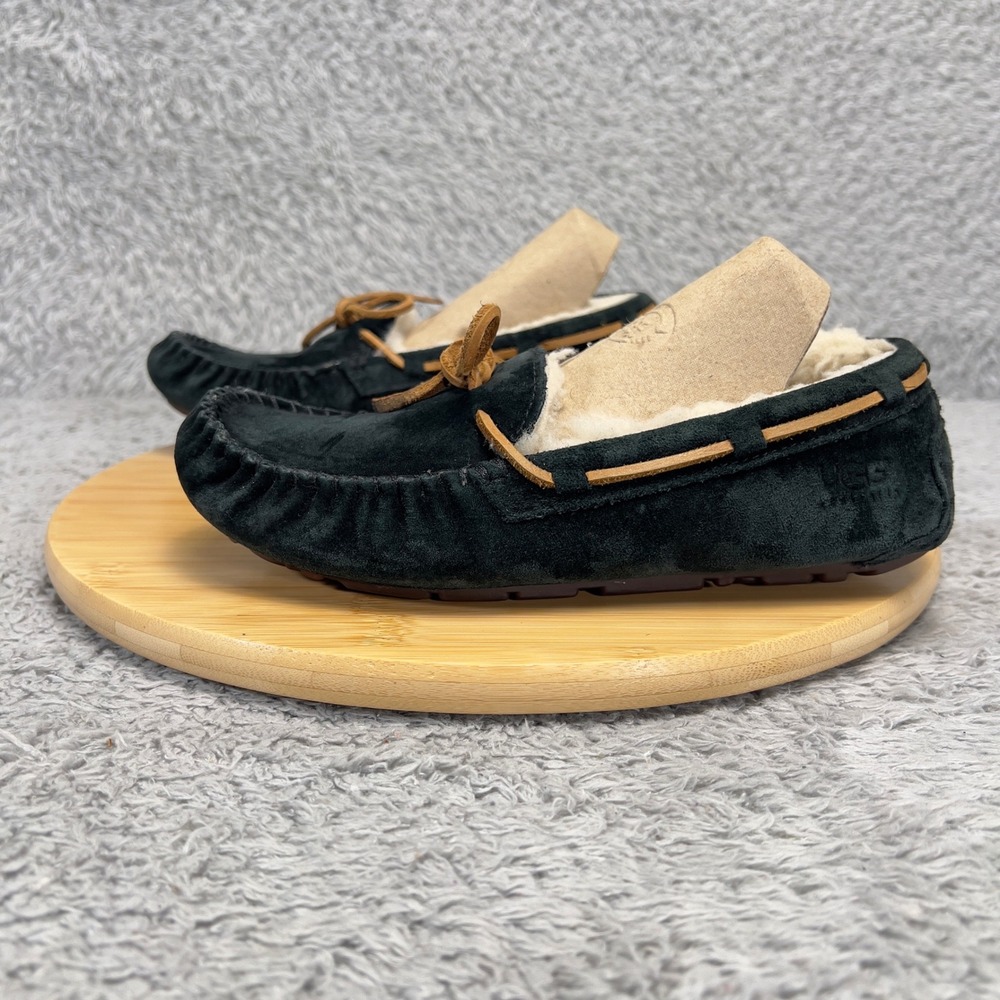 UGG Australia Dakota Black Suede Sheepskin Moccasin Slippers 5612 Womens 6